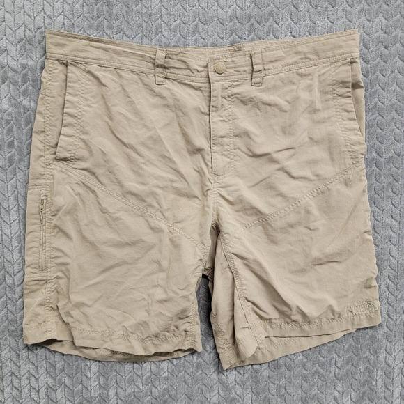 The North Face Cargo Shorts Mens Size 40 Beige Ripstop Lightweight Nylon Hiking‎ - Picture 1 of 13
